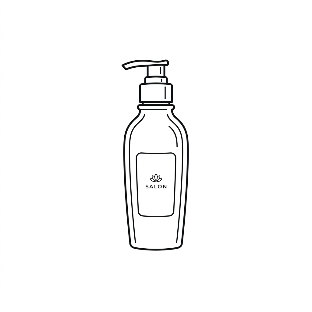 Single salon product bottle icon, white background